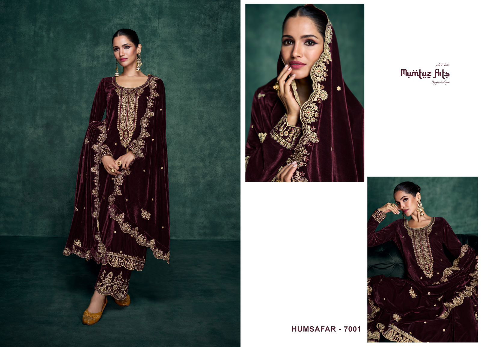 Humsafar By Mumtaz Art Velvet Designer Salwar Suits Catalog
 